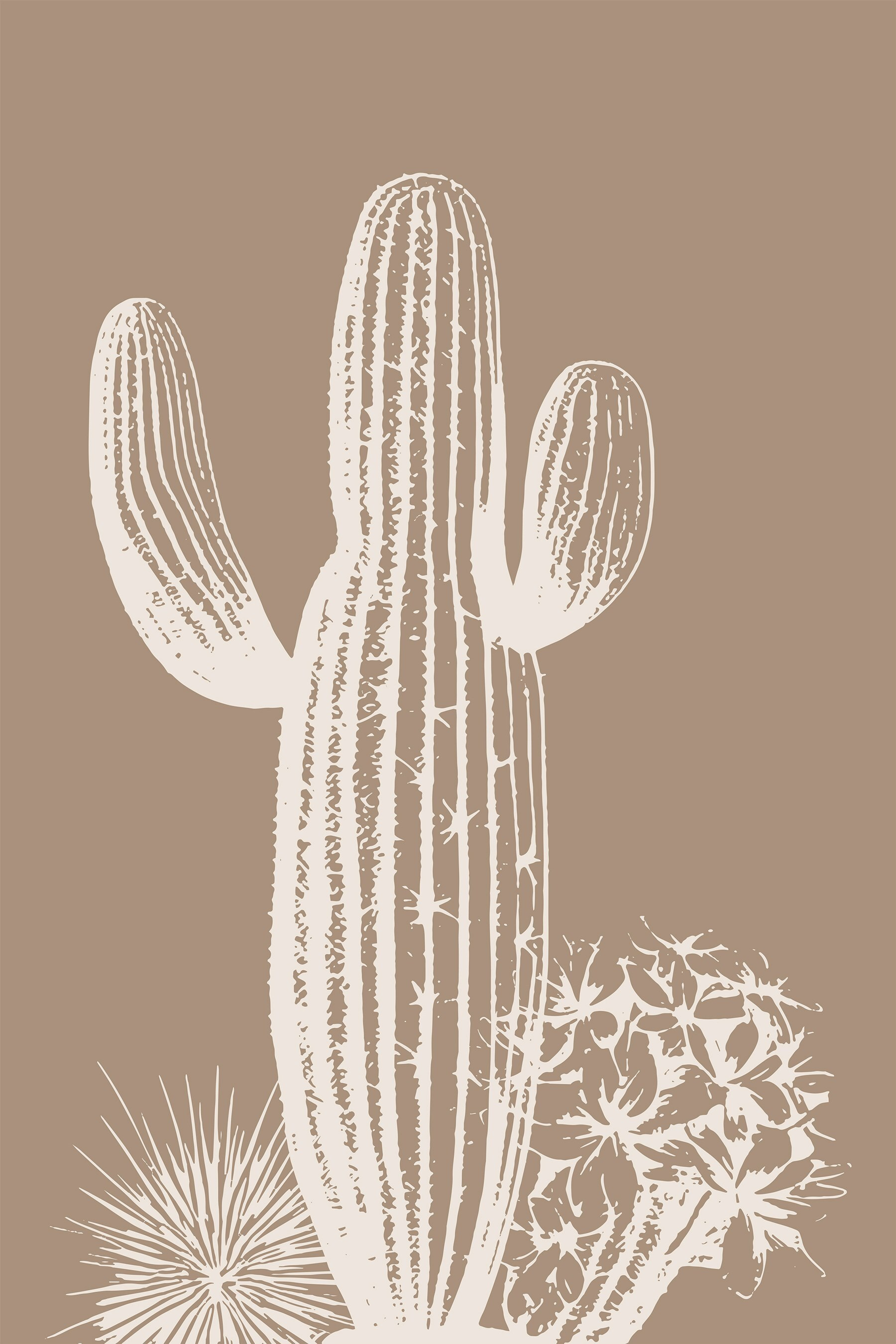 Cactus with thorns and flowers