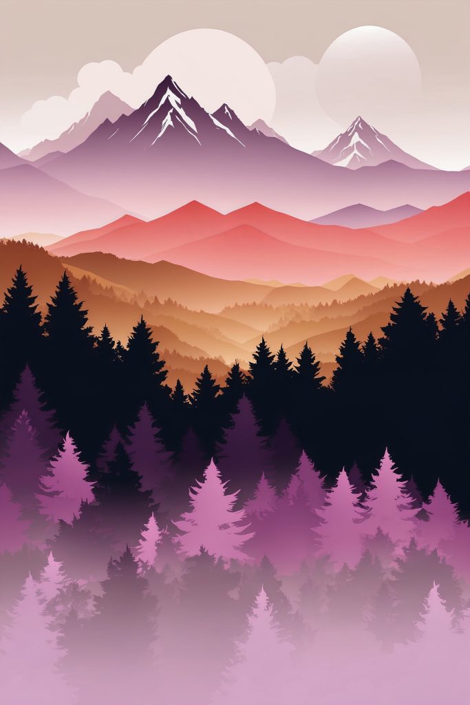 Mountain range with trees and mountains in the background Mountain range with trees and mountains in the background