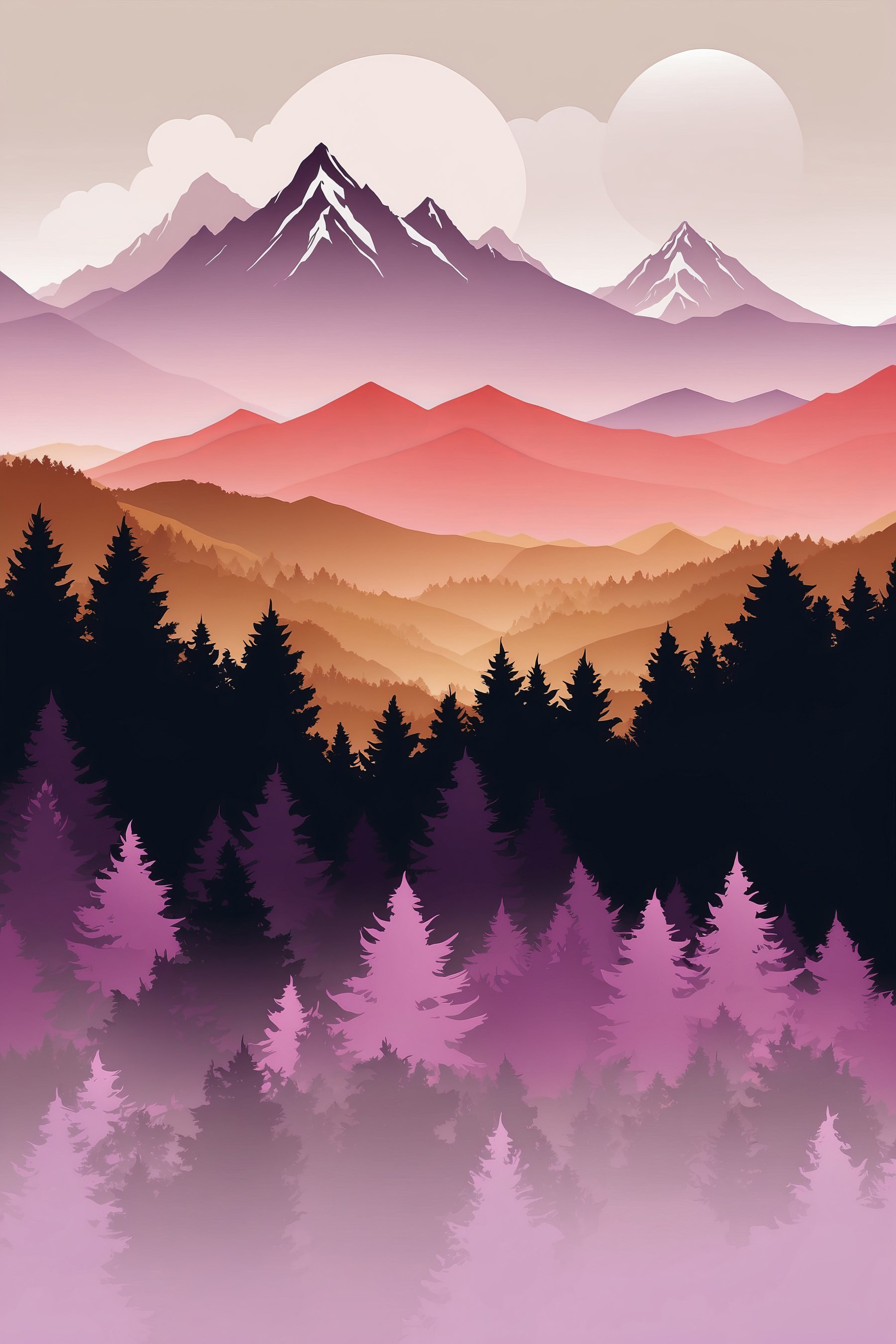 Mountain range with trees and mountains in the background Mountain range with trees and mountains in the background