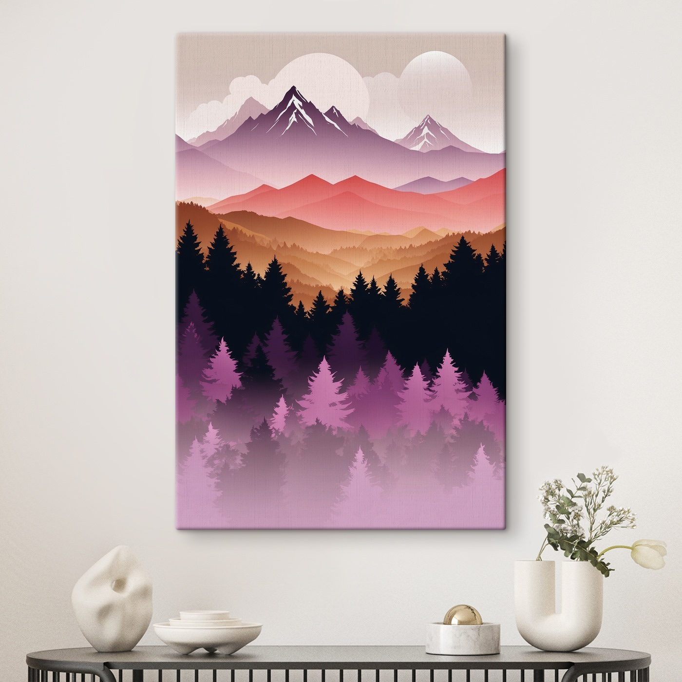 Mountain range with trees and mountains in the background Mountain range with trees and mountains in the background