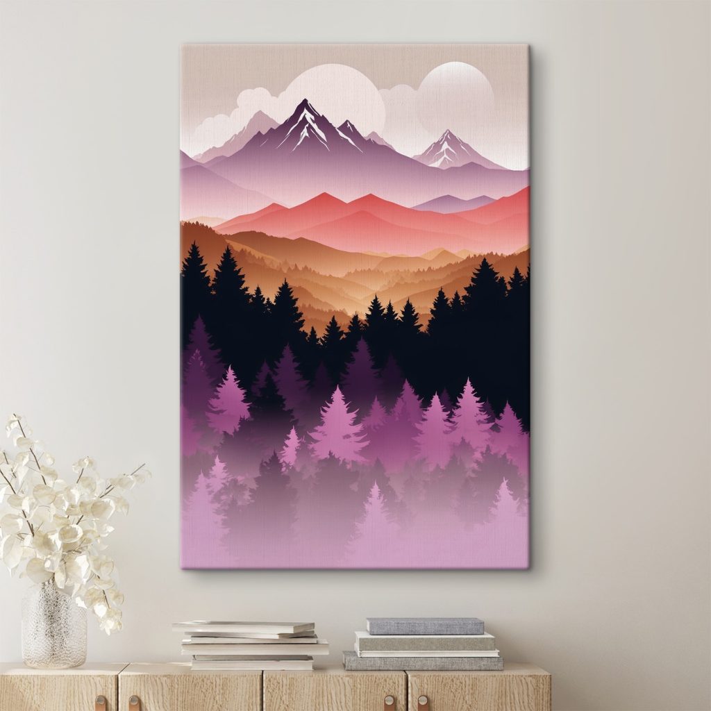 Mountain range with trees and mountains in the background Mountain range with trees and mountains in the background