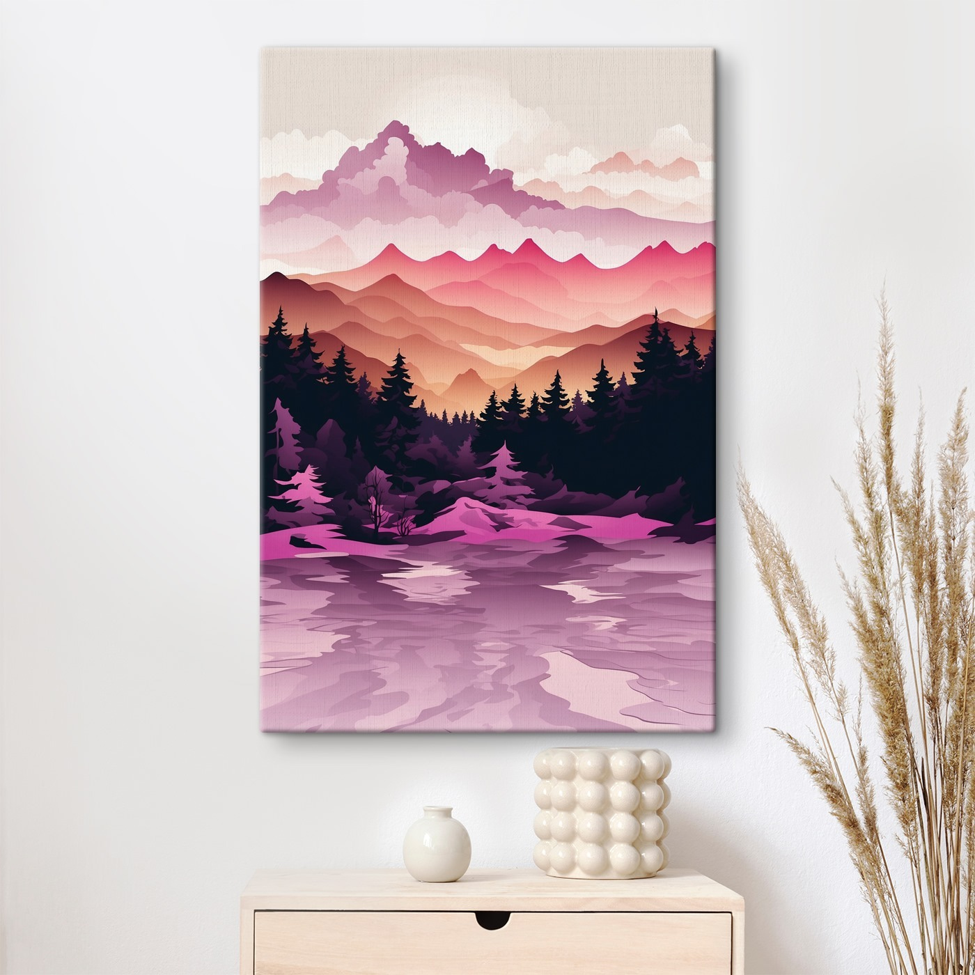 Landscape with mountains and trees