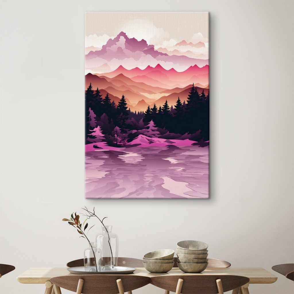 Landscape with mountains and trees