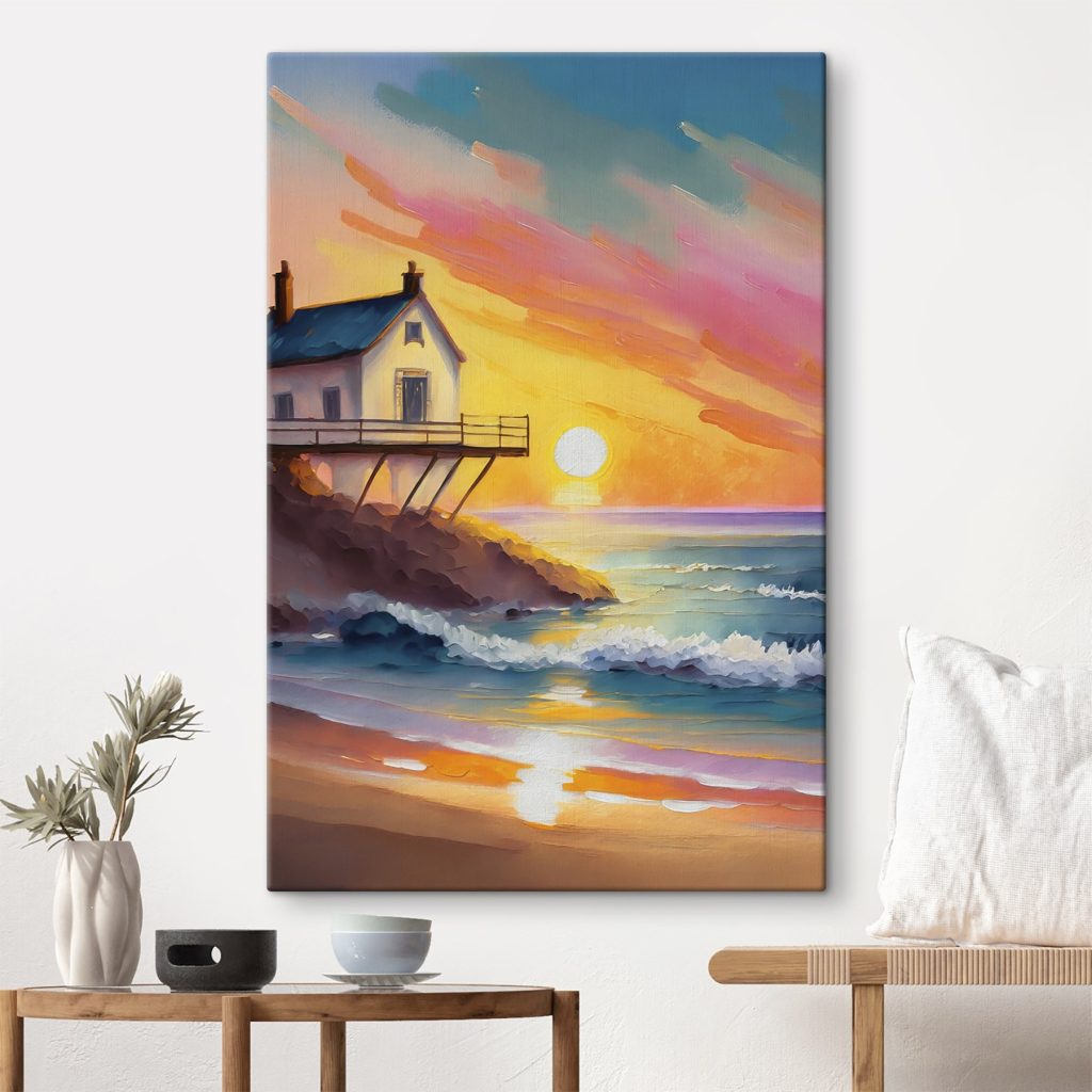 House on a cliff above the water House on a cliff above the water