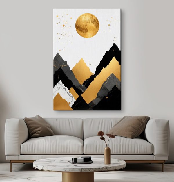 Moon over mountains and a moon