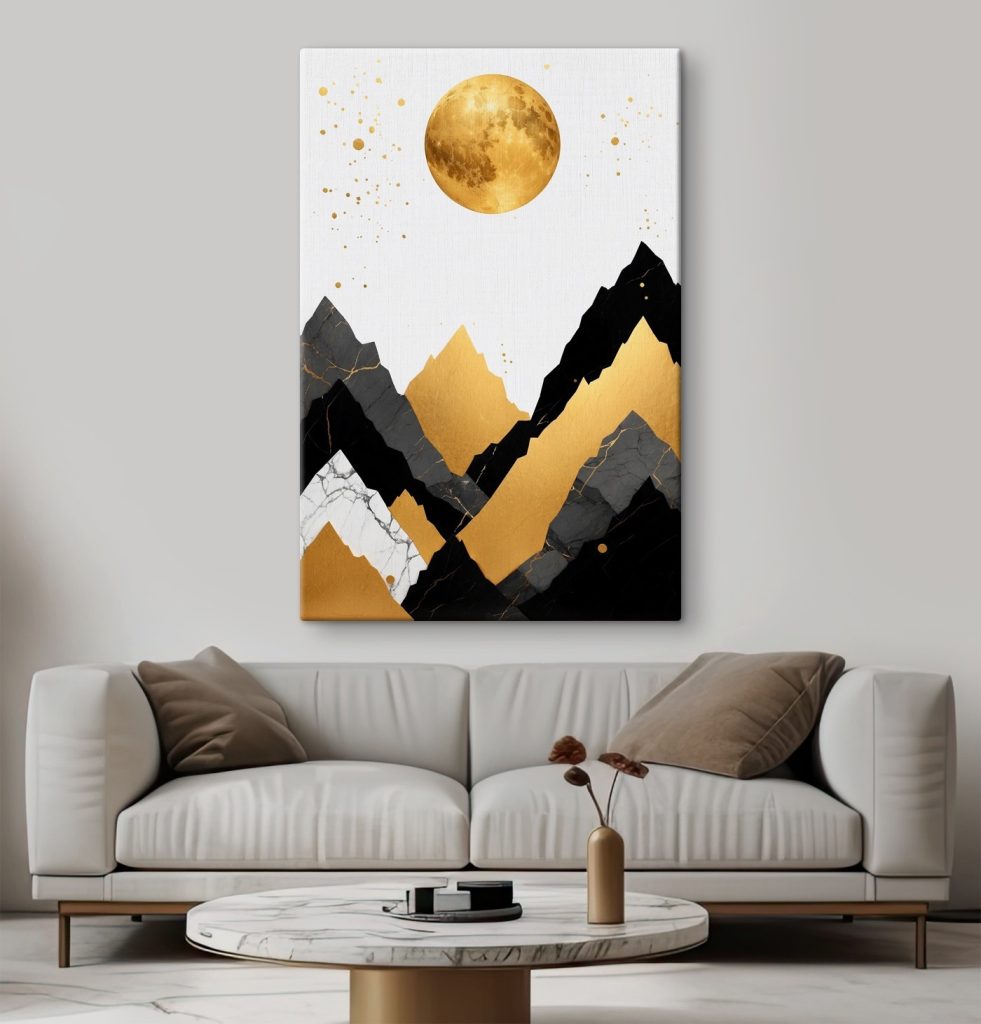 Moon over mountains and a moon