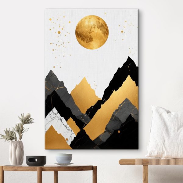 Moon over mountains and a moon