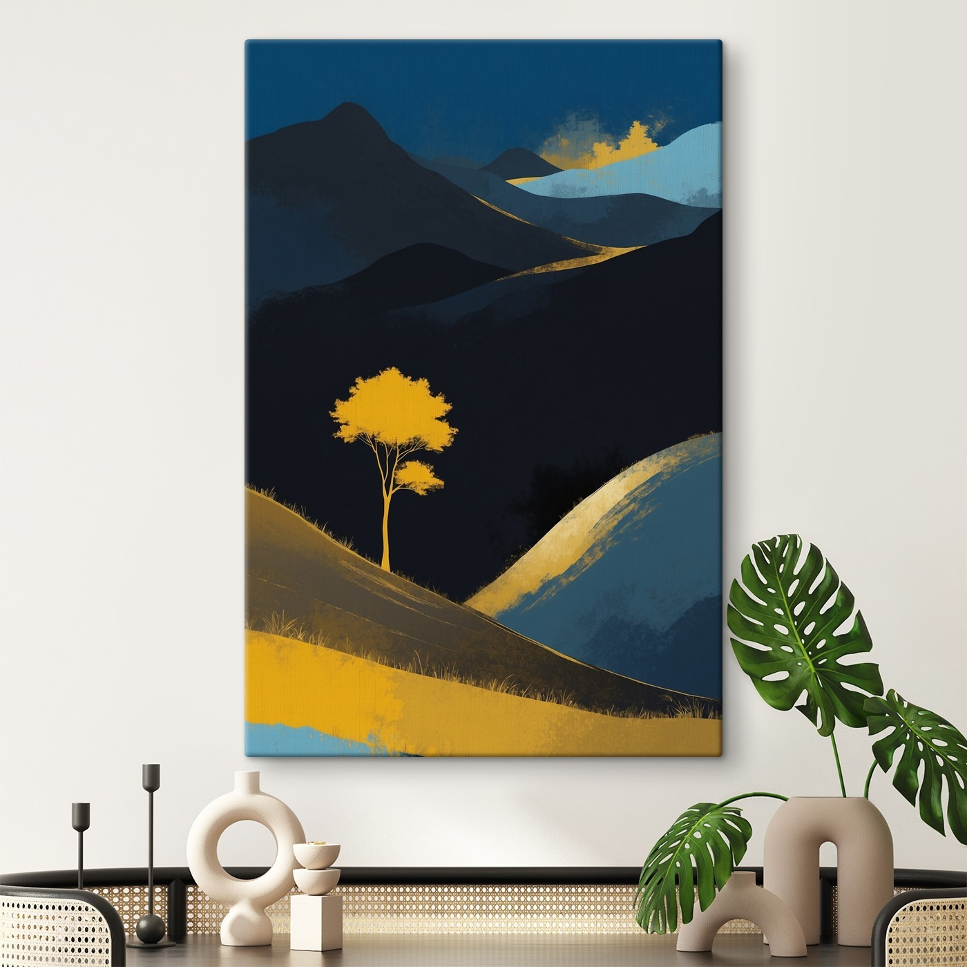 Yellow tree on a hill Yellow tree on a hill