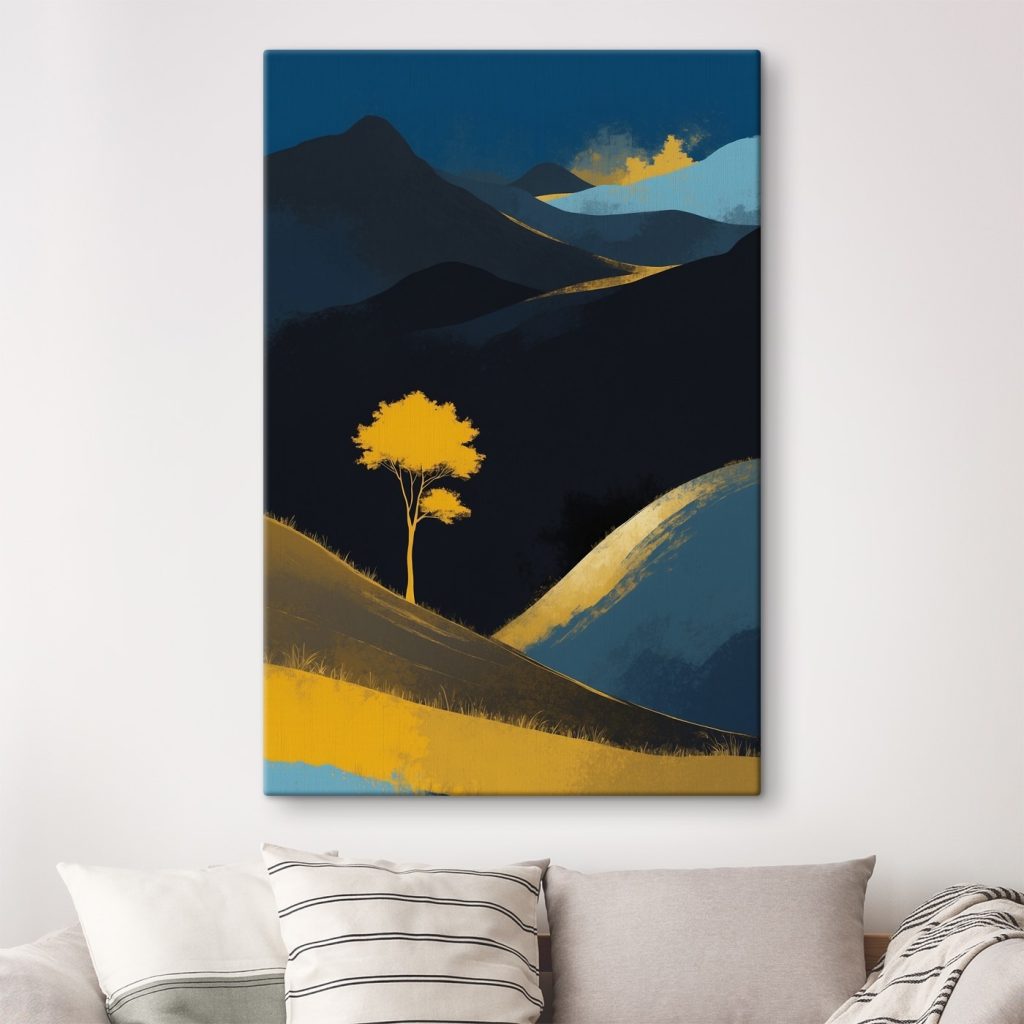 Yellow tree on a hill Yellow tree on a hill