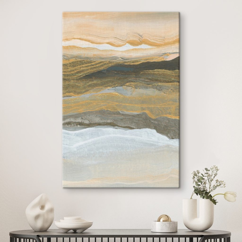 Layered hues of earth and water