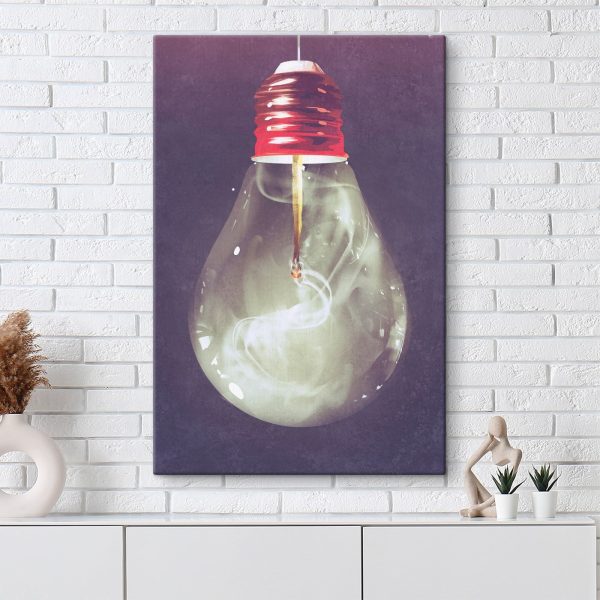 Light bulb with a fire