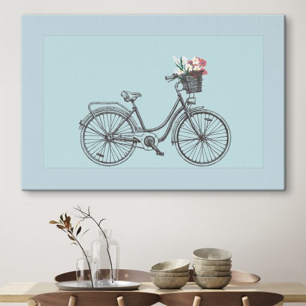 Quadri Quadri Bicicletta con un cesto di fiori (COD: s38207)