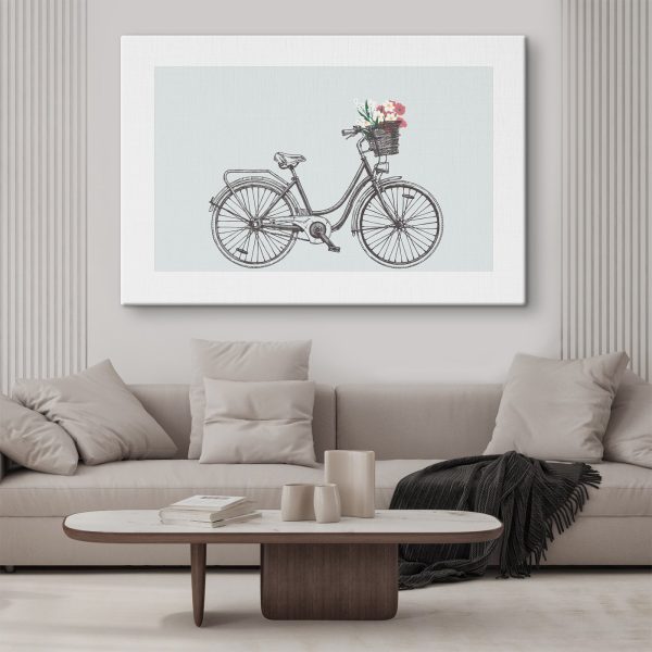 Quadri Quadri Bicicletta con un cesto di fiori (COD: s38207v1)