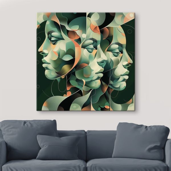 Faces mingled in surreal artistry Faces mingled in surreal artistry