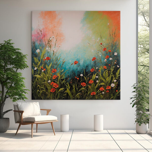 Quadri Quadri Dipinto di fiori ed erba (COD: s38667)