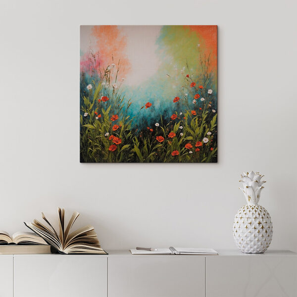 Painting of flowers and grass