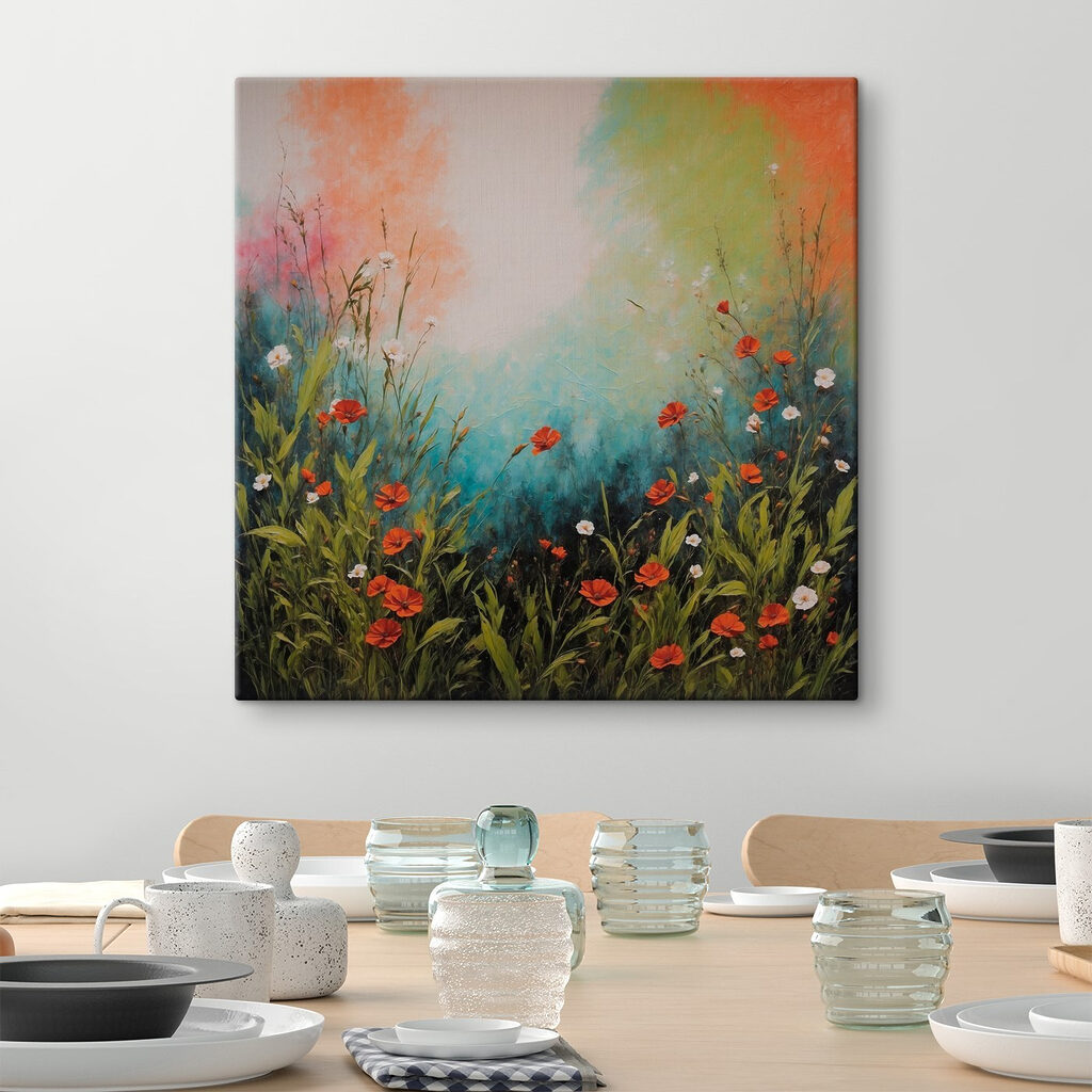 Painting of flowers and grass