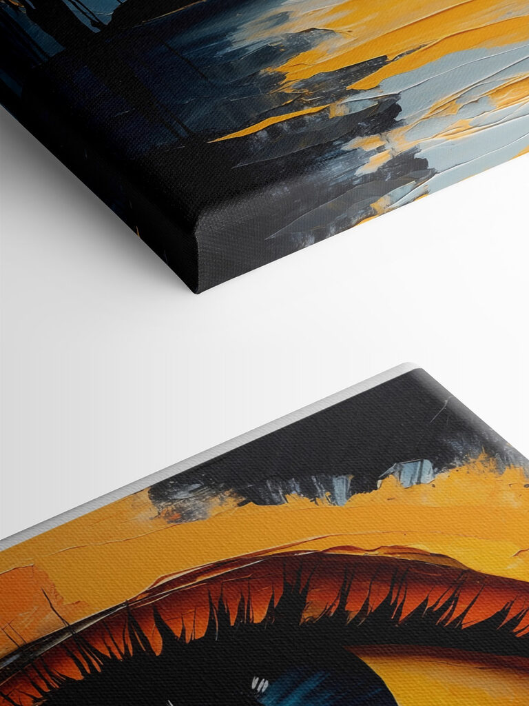 Painting of an eye and a sunset