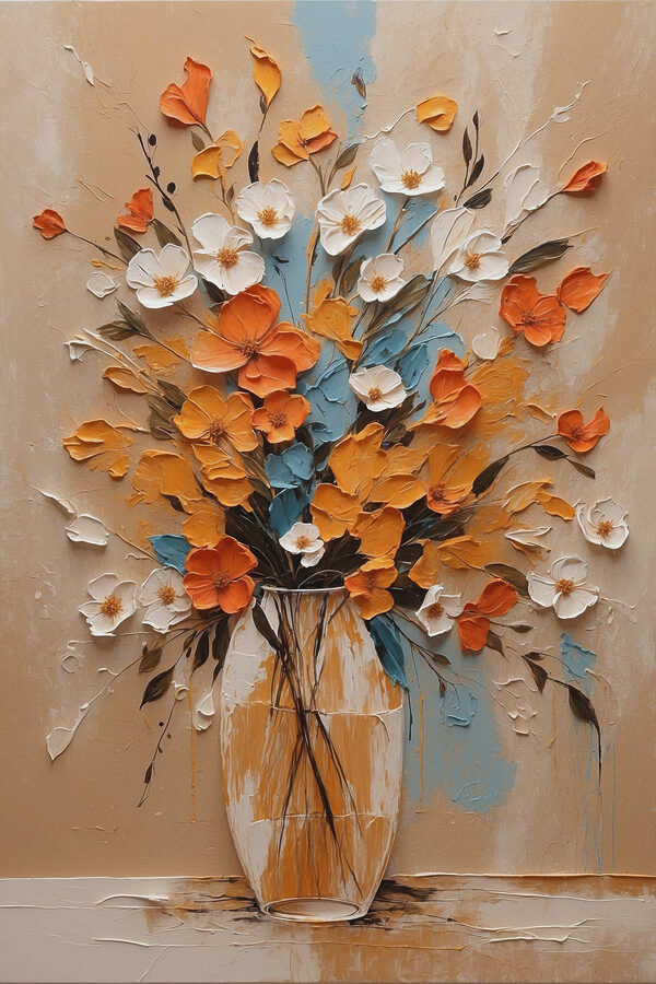 Painting of flowers in a vase Painting of flowers in a vase