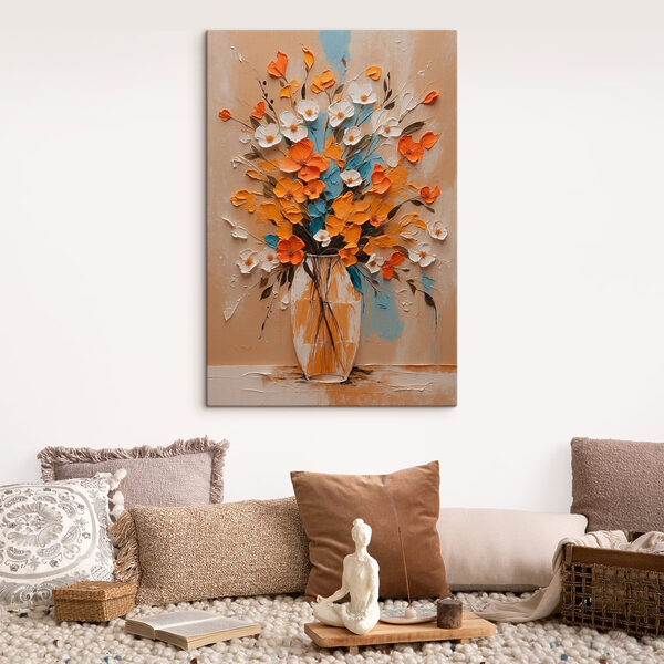 Painting of flowers in a vase Painting of flowers in a vase