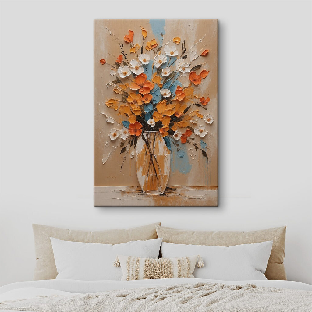 Painting of flowers in a vase Painting of flowers in a vase