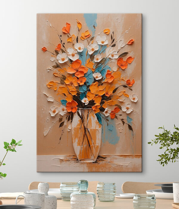 Painting of flowers in a vase Painting of flowers in a vase