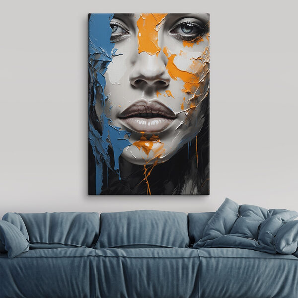 Woman with paint on her face