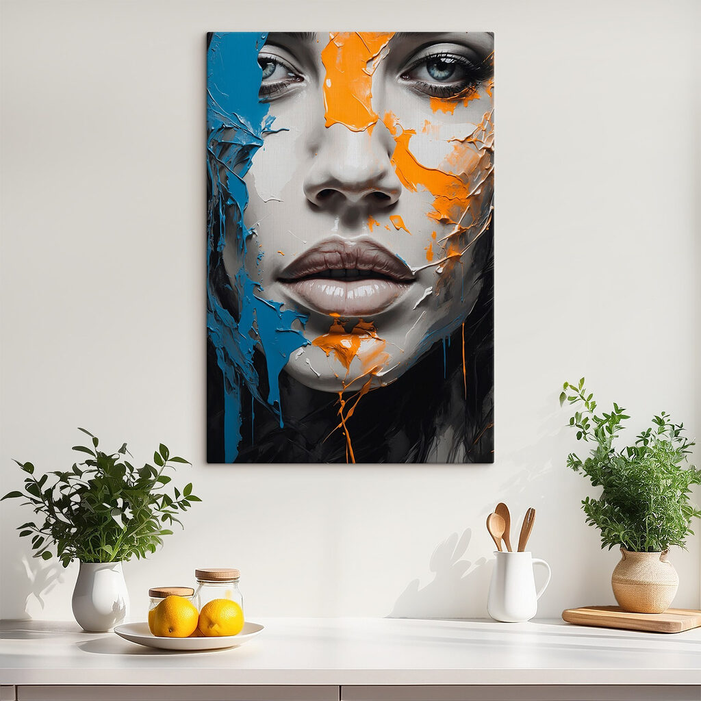 Woman with paint on her face