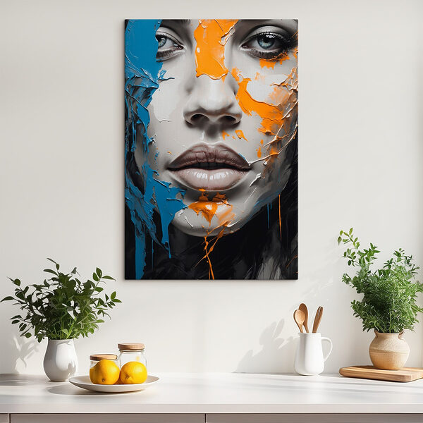 Woman with paint on her face