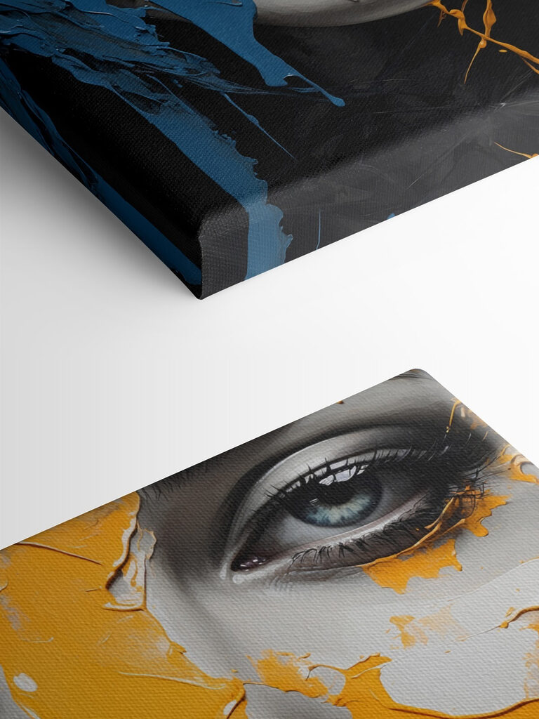 Woman with paint on her face