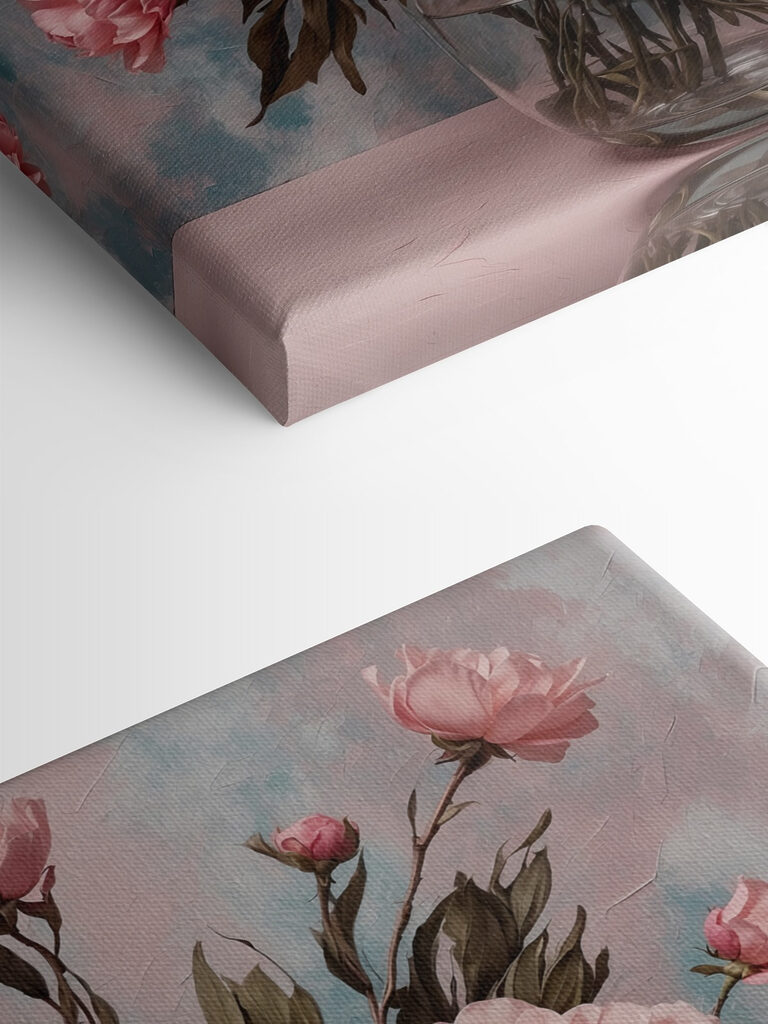 Vase of pink flowers