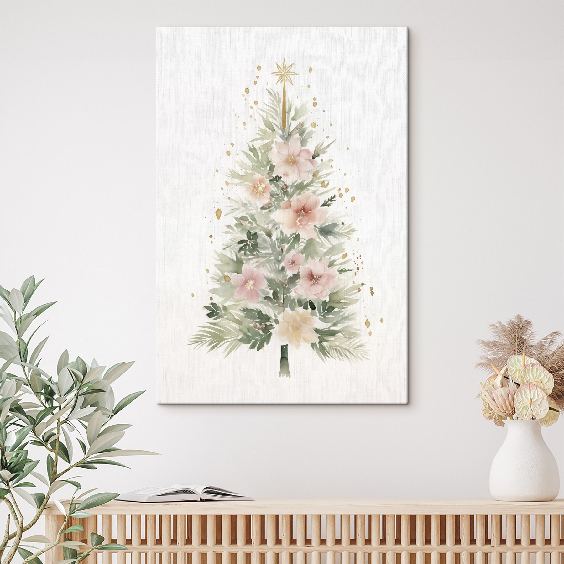 Watercolor painting of a christmas tree Watercolor painting of a christmas tree