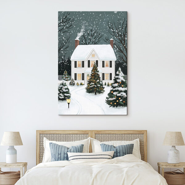 House with trees and snow