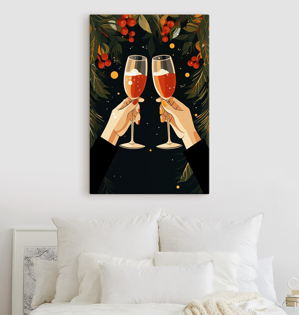 Pair of hands holding wine glasses