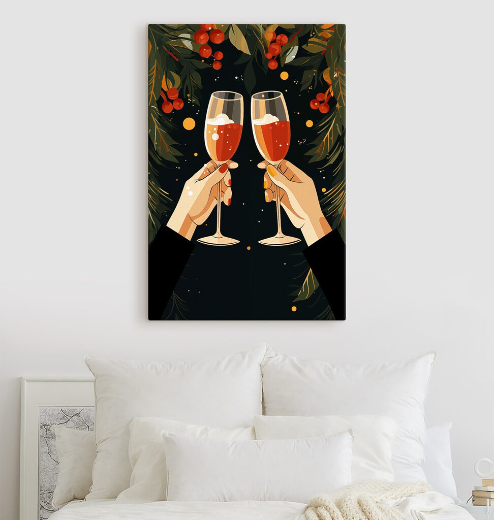 Pair of hands holding wine glasses