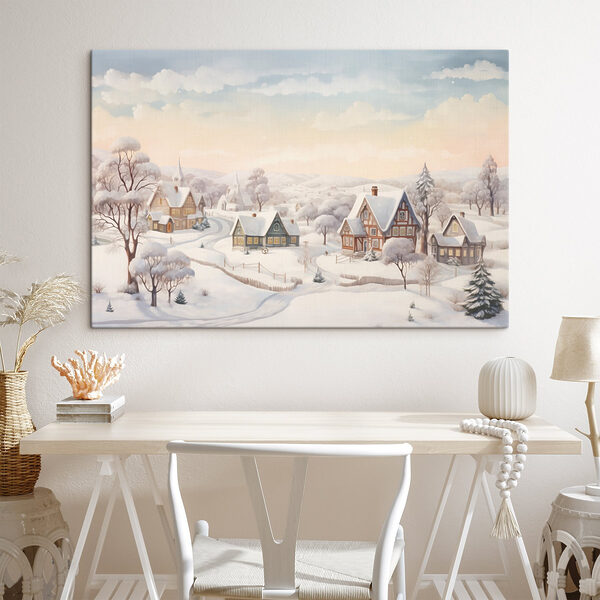 Quadri Villaggio innevato con case e alberi (COD: s41379) Quadri Quadri Villaggio innevato con case e alberi (COD: s41379)