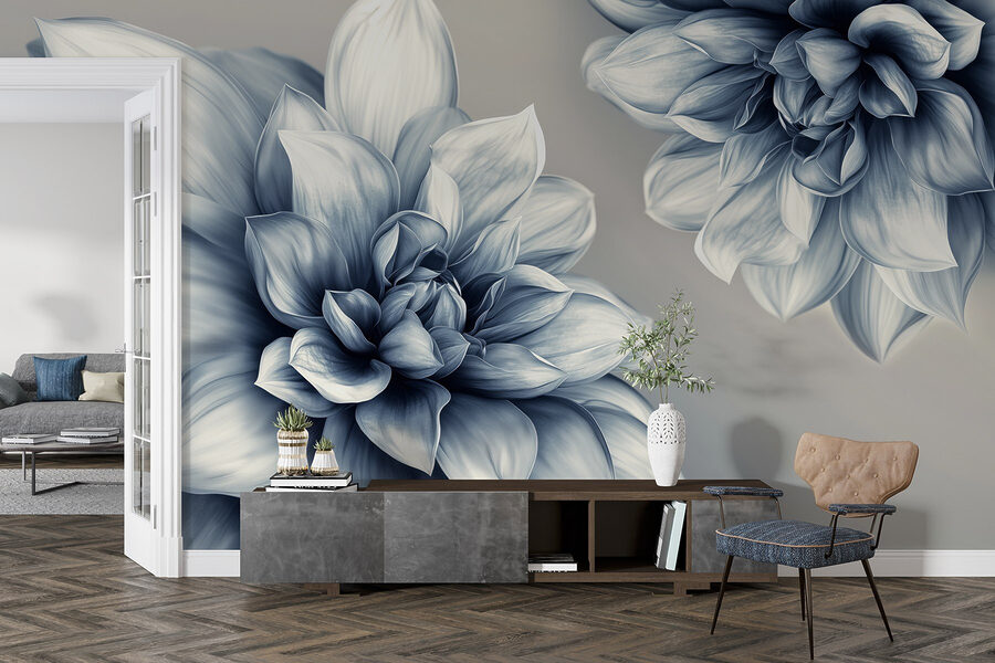 Carta da parati Elegante design floreale in tonalità monocromatiche - immagine 4