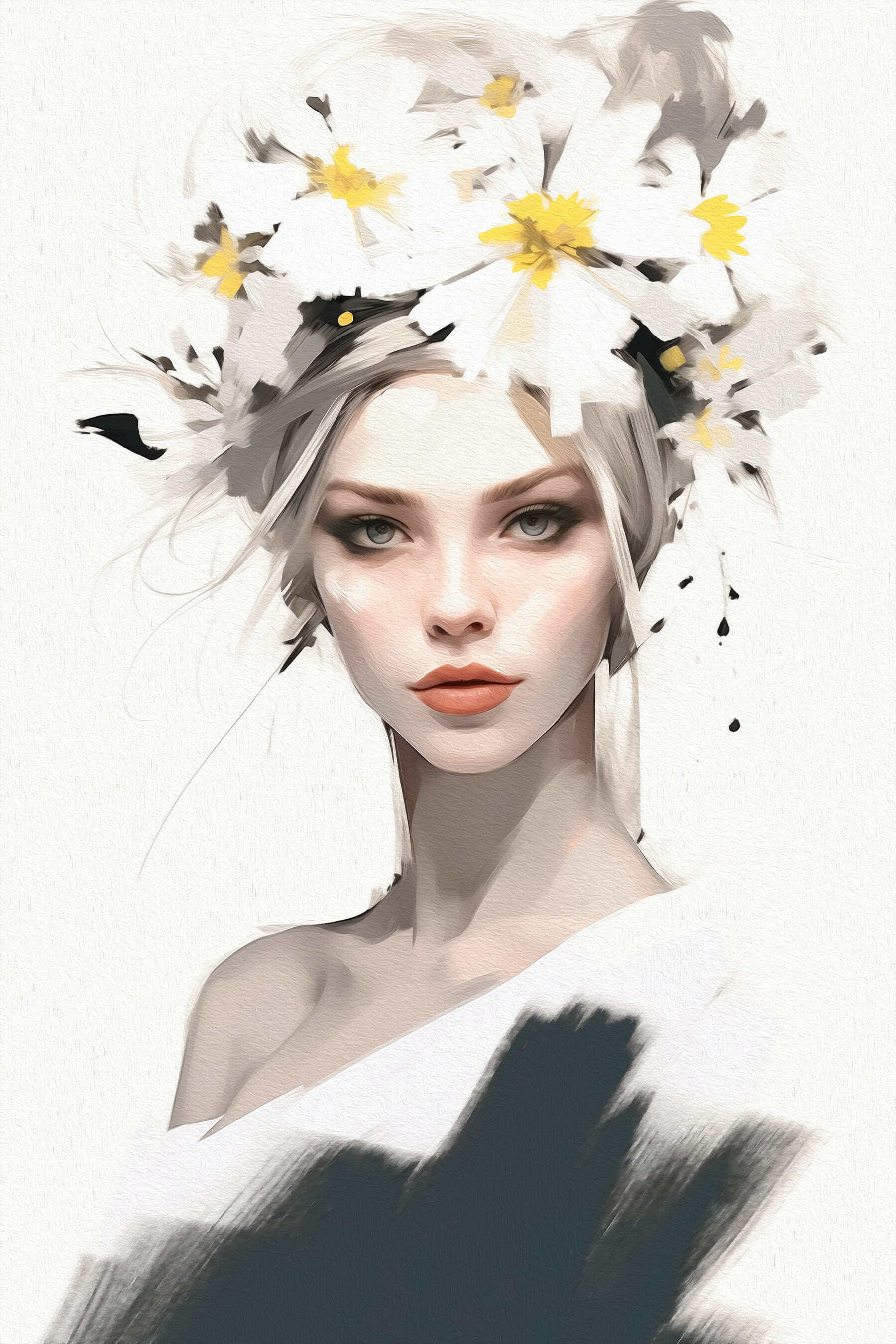 Woman with flowers in her hair