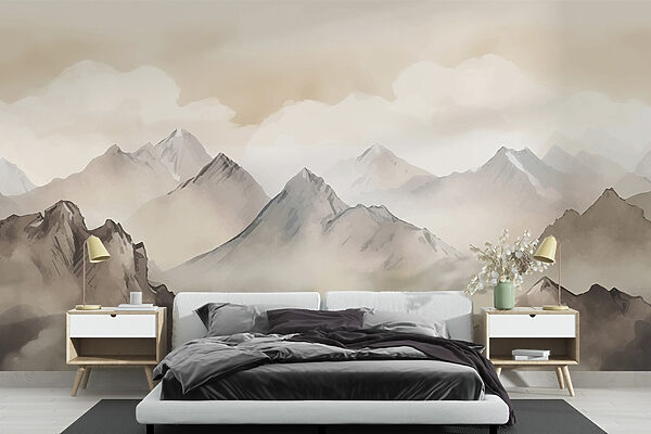 Pittura di montagne e nuvole Pittura di montagne e nuvole