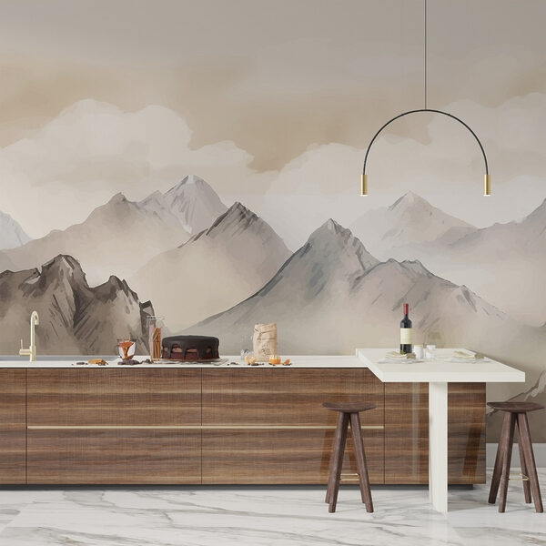 Pittura di montagne e nuvole Pittura di montagne e nuvole