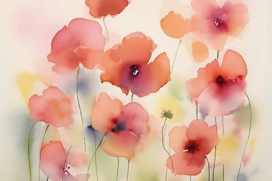 Carta da parati Pittura di fiori - immagine 3