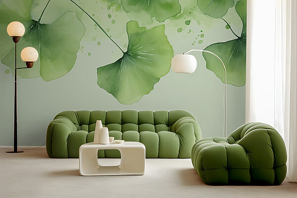 Eleganti foglie verdi dalle tonalità tenui Eleganti foglie verdi dalle tonalità tenui