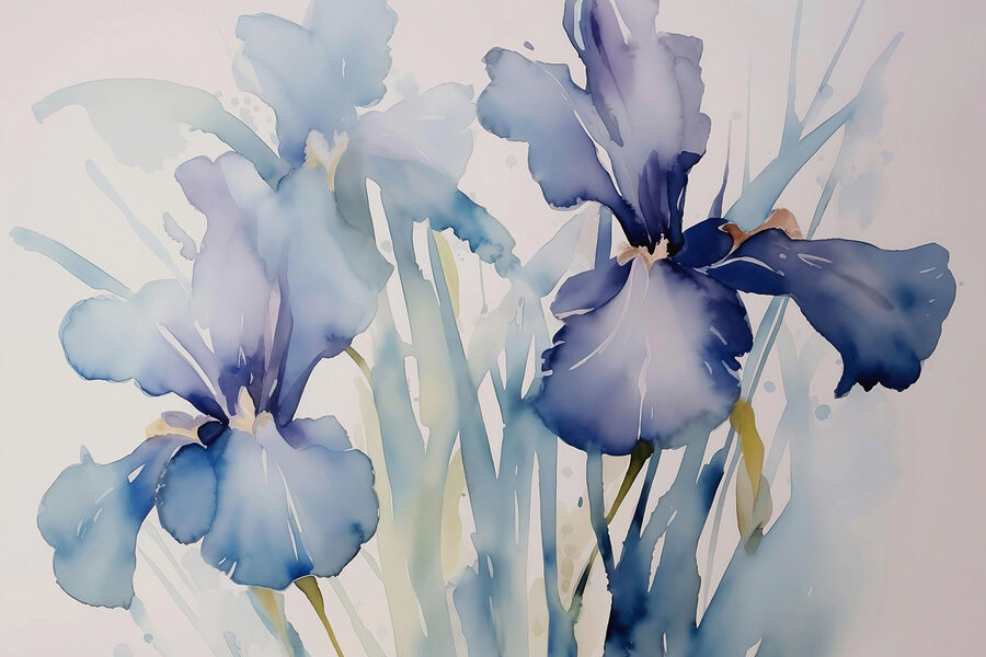 Pittura di fiori su sfondo bianco Pittura di fiori su sfondo bianco