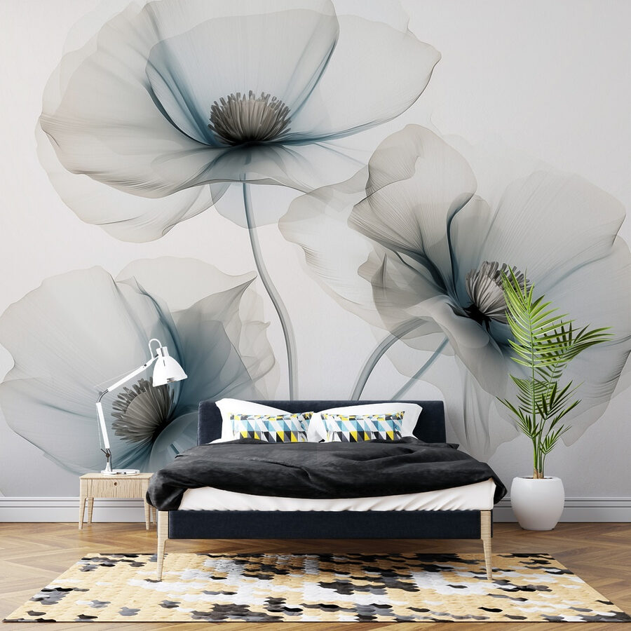 Gruppo di fiori con petali blu chiaro
