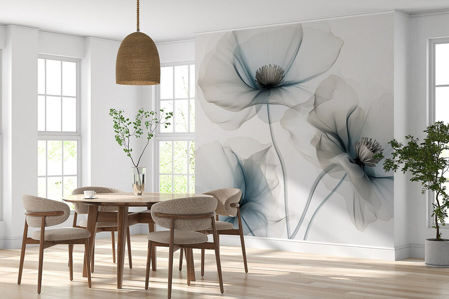 Gruppo di fiori con petali blu chiaro