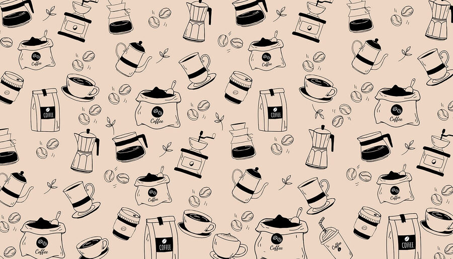 Modello di oggetti di caffè Modello di oggetti di caffè