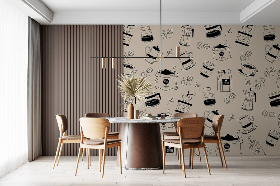 Modello di oggetti di caffè Modello di oggetti di caffè