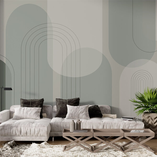 Sfondo grigio e bianco con linee e cerchi Sfondo grigio e bianco con linee e cerchi
