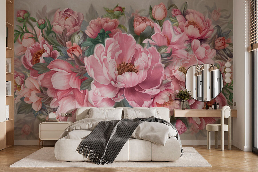 Pittura di fiori rosa