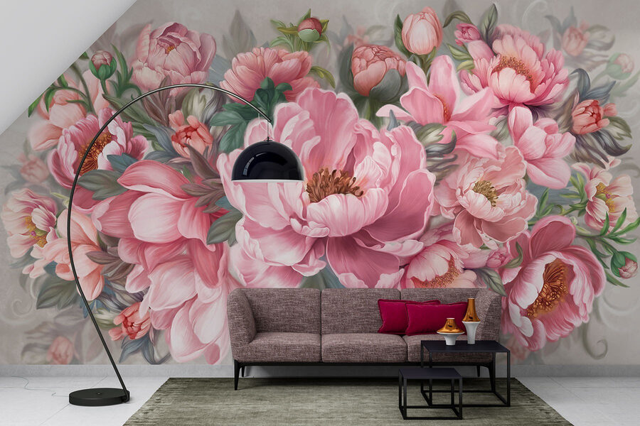 Pittura di fiori rosa